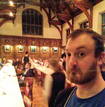 A dimly lit picture of me in Gonville and Caius College