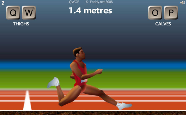 A screenshot of QWOP